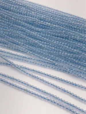 HALF OFF SALE - Blue Topaz Gemstone Beads, Full Strand, Semi Precious Gemstone, 13"