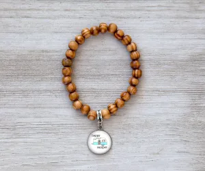 Happy Camper Wooden Beaded Bracelet | Handmade Jewelry