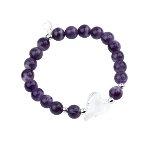 Heart - Amore | Stone Beaded Charm Bracelet | Amethyst - Inspiration