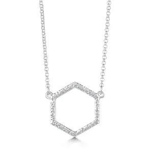 Honeycomb Necklace in Sterling Silver