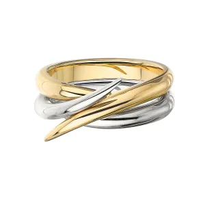 Interlocking Duo Ring - 18ct White and Yellow Gold