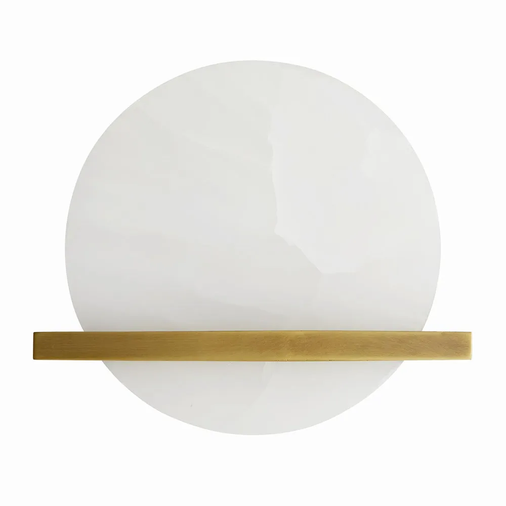 Kaizo White Onyx & Brass Sconce