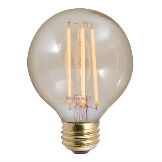 LED Filament Edison Globe G25 Light Bulb - 4.5 Watt - Amber - 2200K