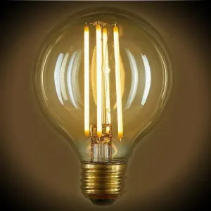 LED Filament Edison Globe G25 Light Bulb - 4.5 Watt - Amber - 2200K