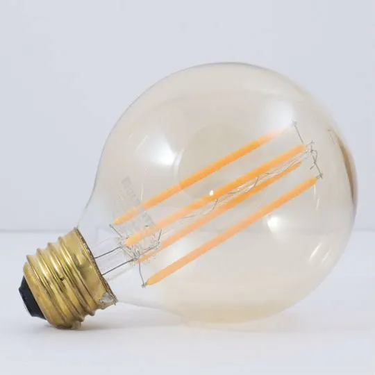 LED Filament Edison Globe G25 Light Bulb - 4.5 Watt - Amber - 2200K