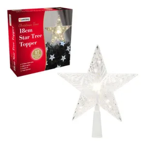 LED Tree Topper Star W/White 18cm