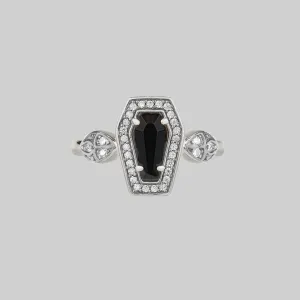 MORI. Black Onyx & Crystal Coffin Silver Ring