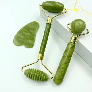 Natural Jade Beauty Instrument Double-Headed Jade Roller Facial Full Set Massage Beauty Instrument