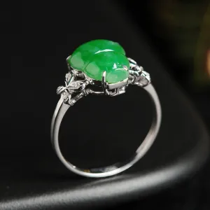 Natural Jade Ring Jadeite Gold Gourd Ring RG37