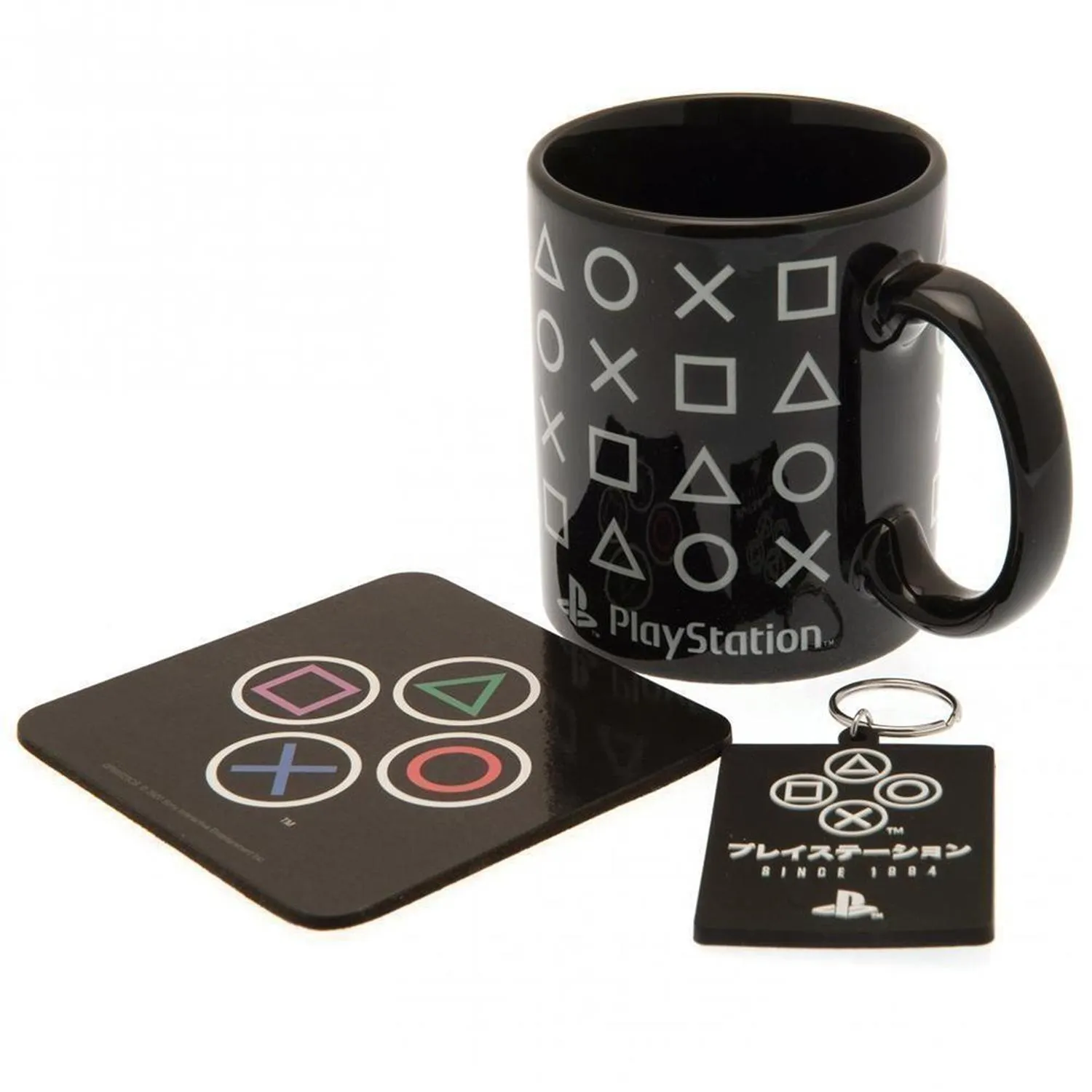 New Arrival Pyramid Internacional Set Taza, Posavasos Y Llavero Onyx Play Station