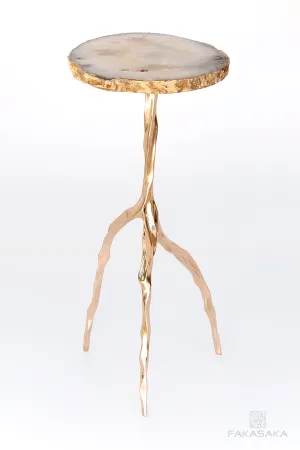 NINA DRINK TABLE<br><br>AGATE<br>POLISHED BRONZE