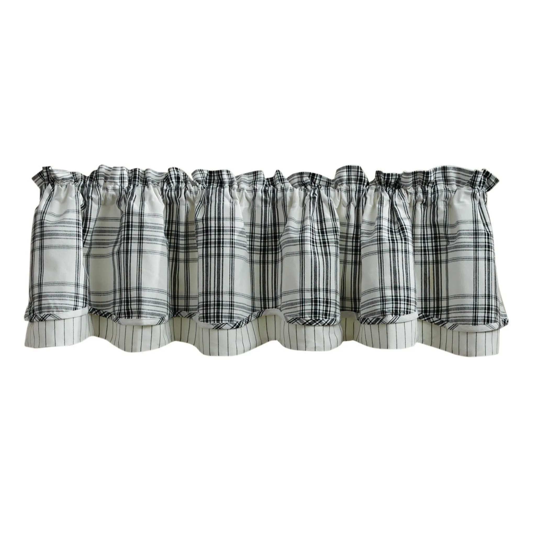 Onyx & Ivory Lined & Layered Valance