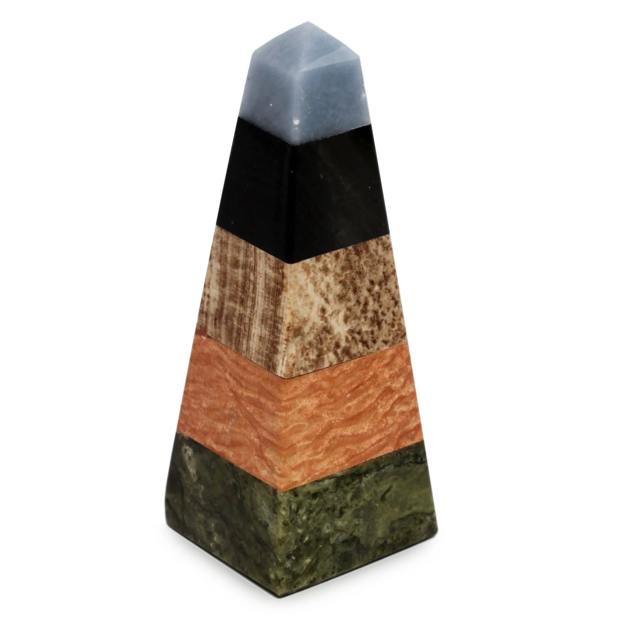 Onyx Jasper and Serpentine Obelisk Sculpture from Peru - Peruvian Prosperity | NOVICA