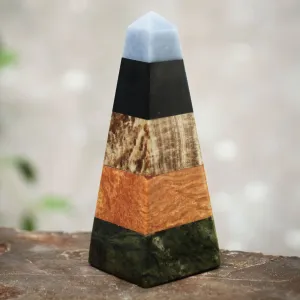 Onyx Jasper and Serpentine Obelisk Sculpture from Peru - Peruvian Prosperity | NOVICA