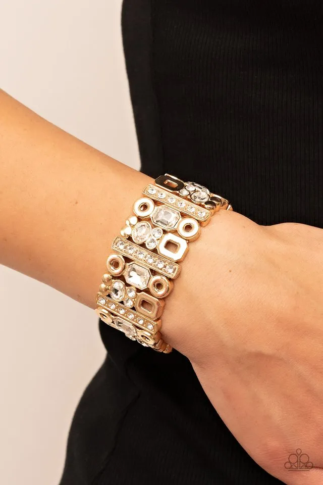 Paparazzi Bracelet ~ Dynamically Diverse - Gold