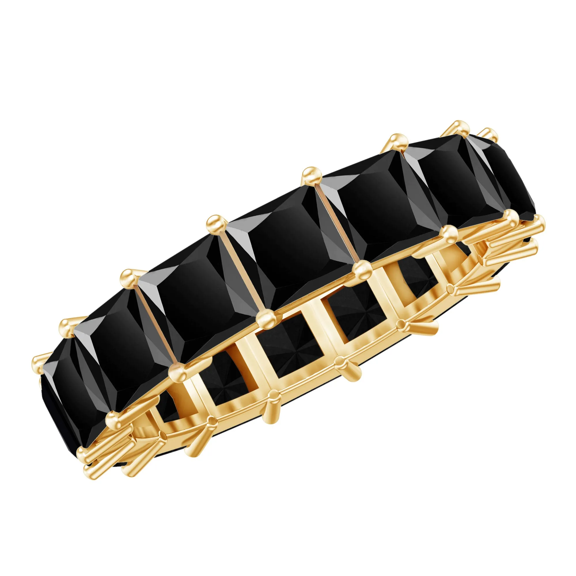 Princess Cut Black Onyx Eternity Band