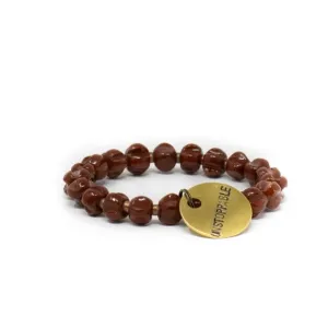 RICH CHOCOLATE BEADED MESSAGE BRACELET