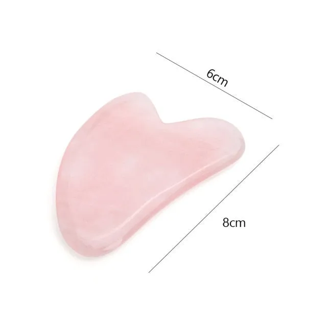 Rose Quartz Face Massager Gua Sha Scraper Natural Jade Stone Skin Care Massager for Body Facial Neck Back Beauty Health Eye SPA