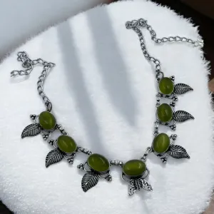 Ruhani Gemstone Choker Necklace, Green