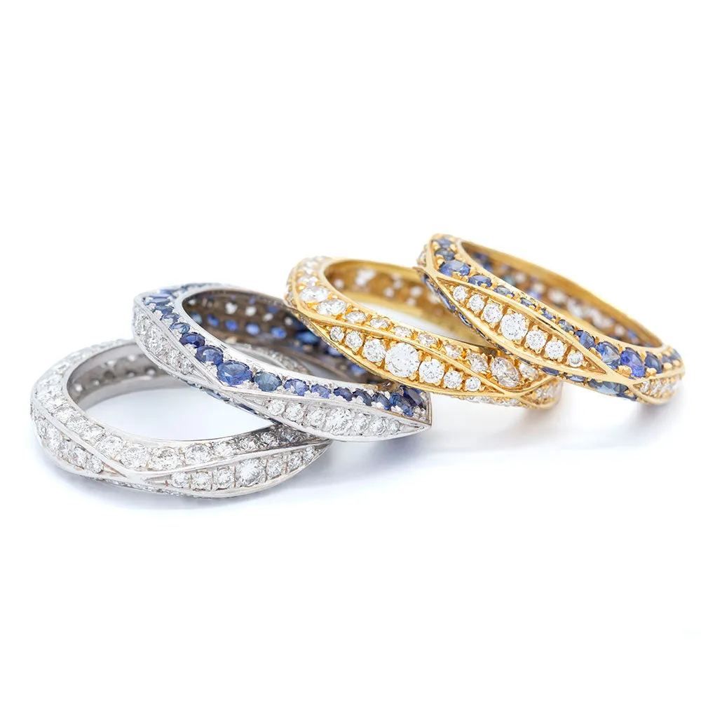 Sapphire & Diamond Keshet Ring in Yellow Gold