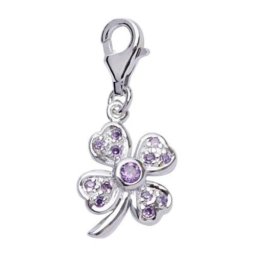 Silver Four-Leaf Clover Charm