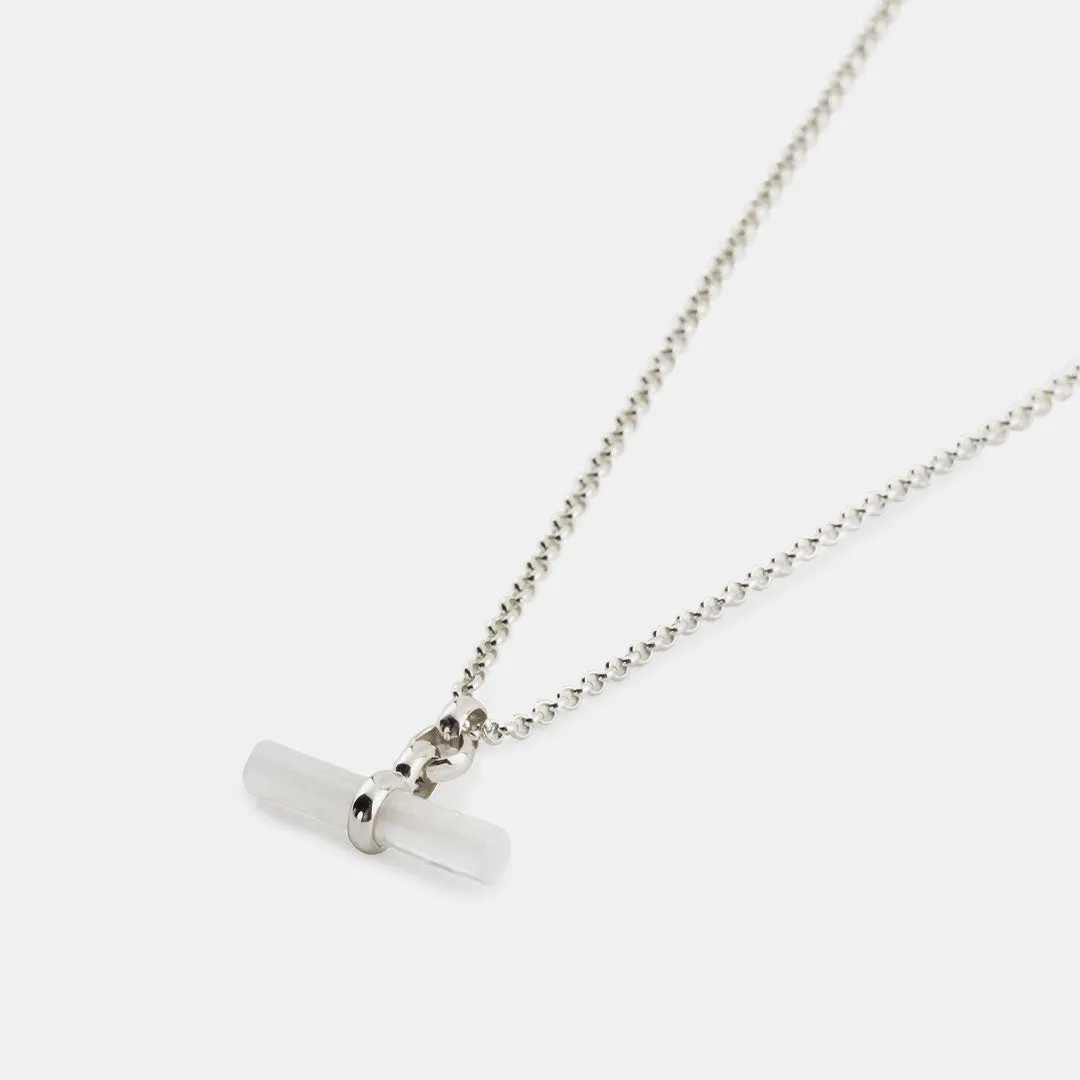 Silver Mother of Pearl T-Bar Necklace