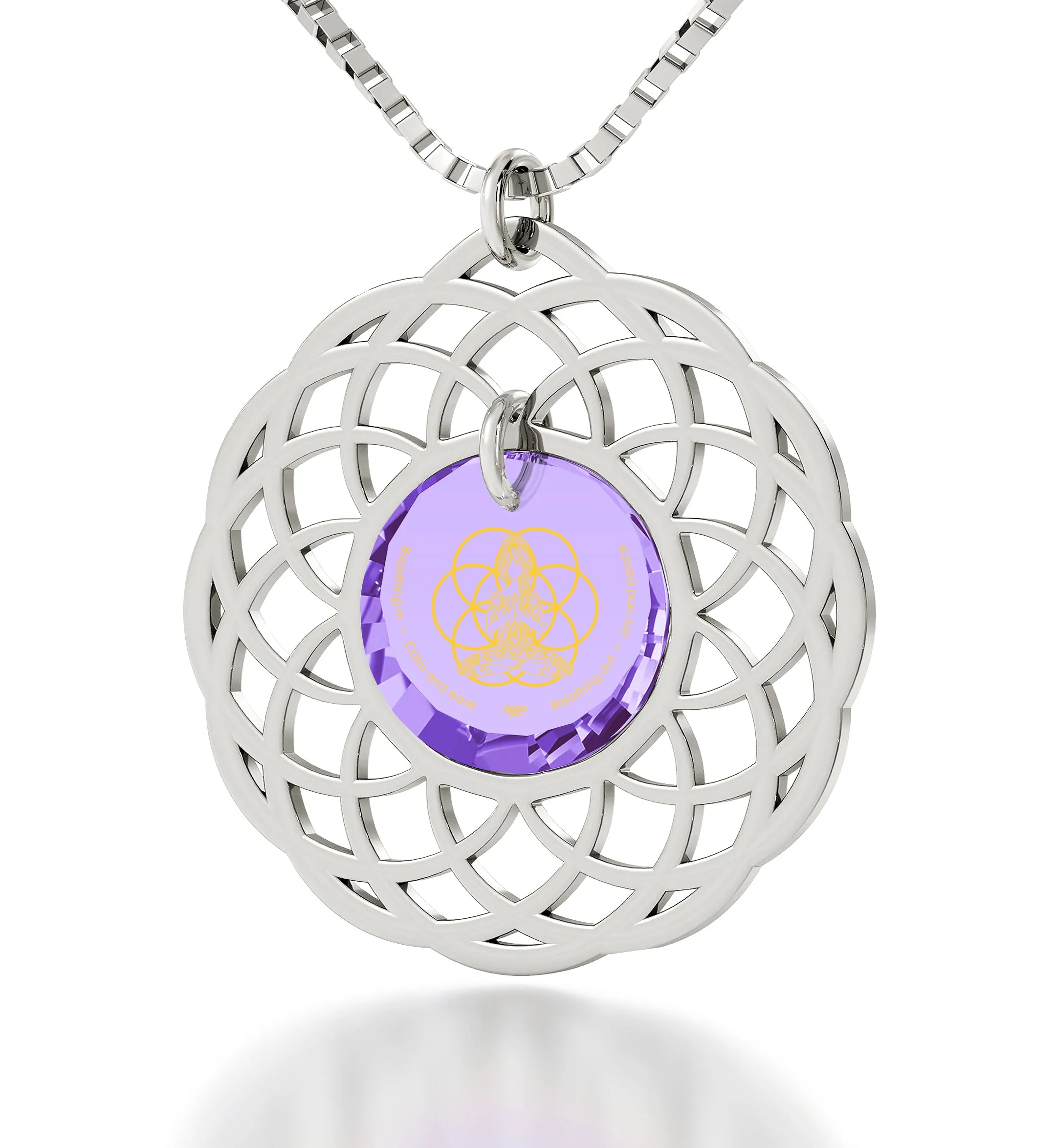 Silver Seed of Life Necklace Yoga Meditation Mandala Pendant