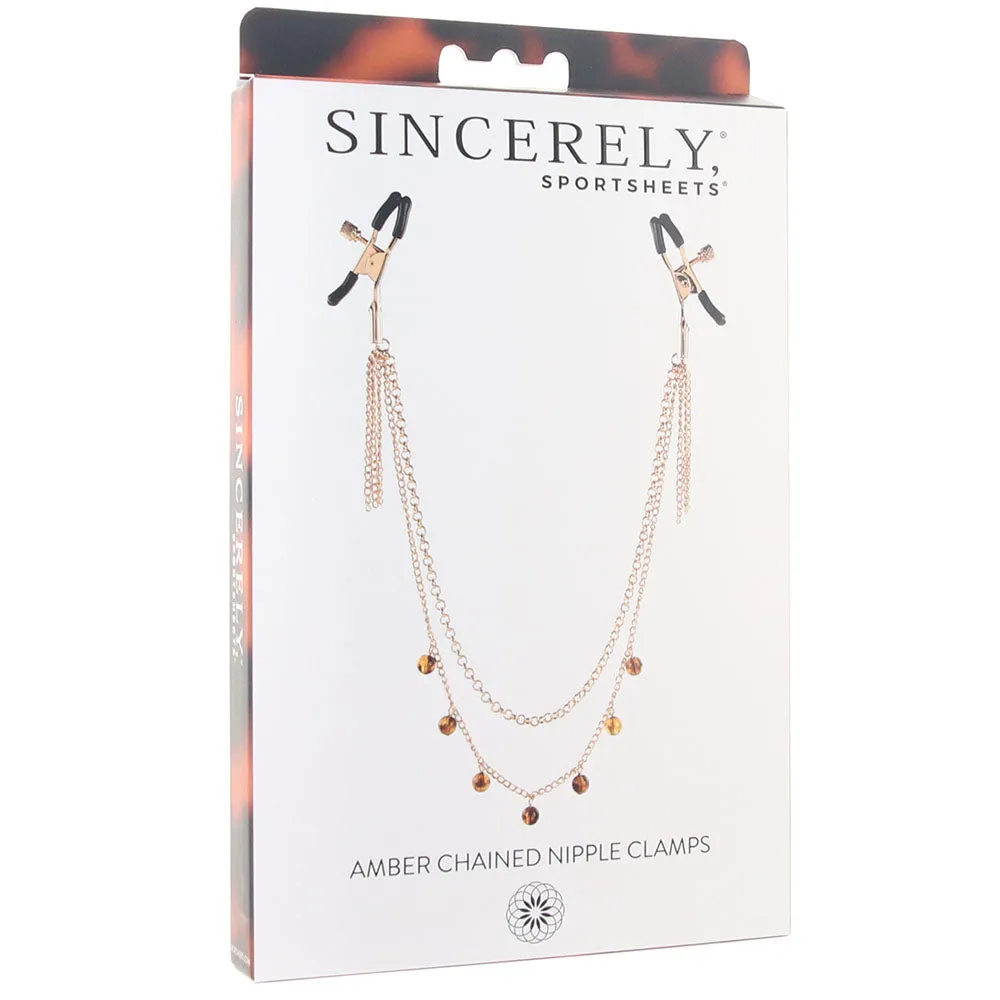 Sincerely Amber Chained Nipple Clamps