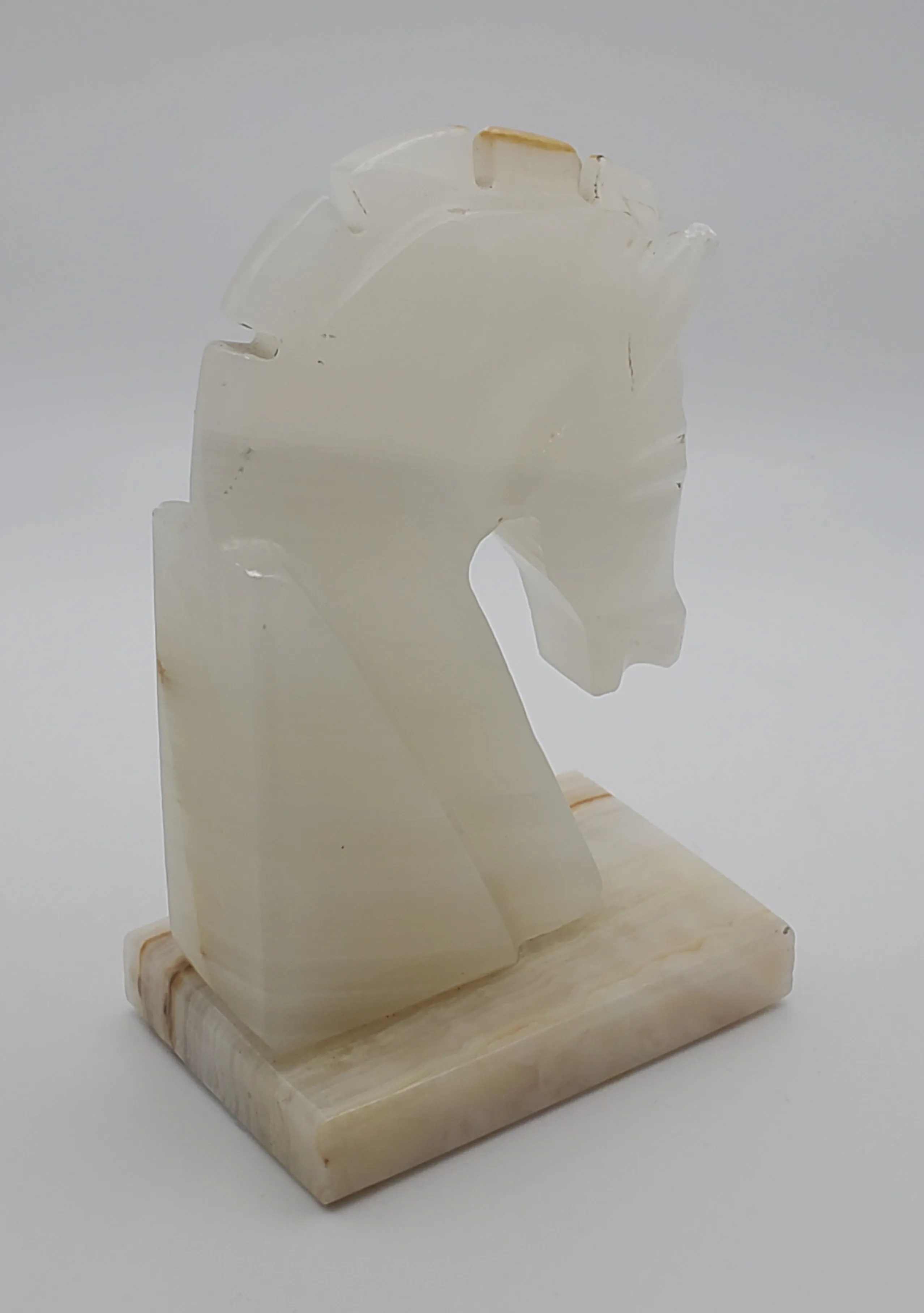 SINGLE Vintage Carved Onyx Horse Head Bookend