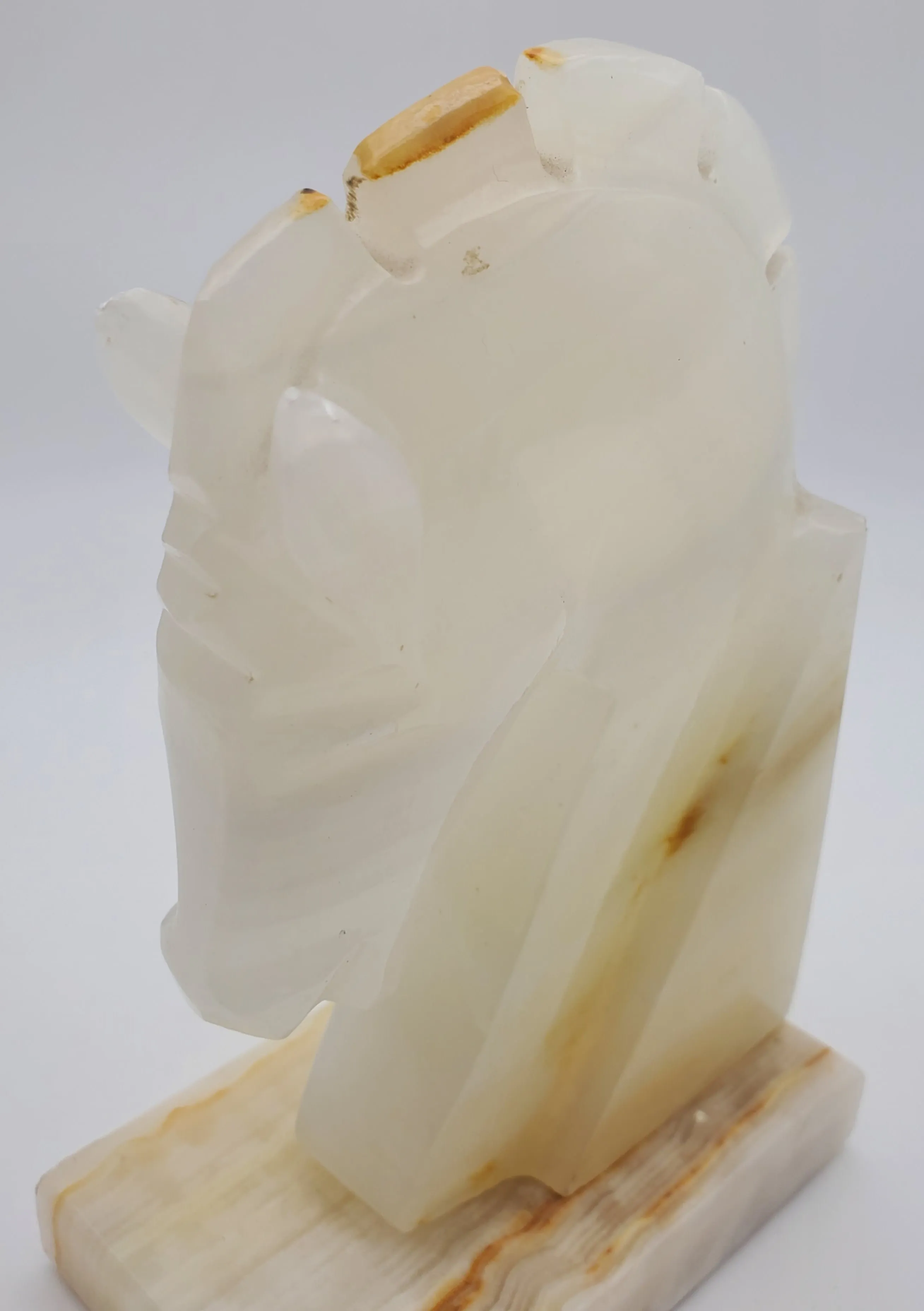 SINGLE Vintage Carved Onyx Horse Head Bookend