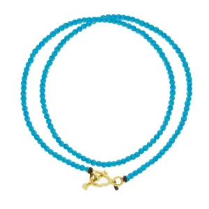 Skull Toggle Blue Double-Wrap Bead Bracelet