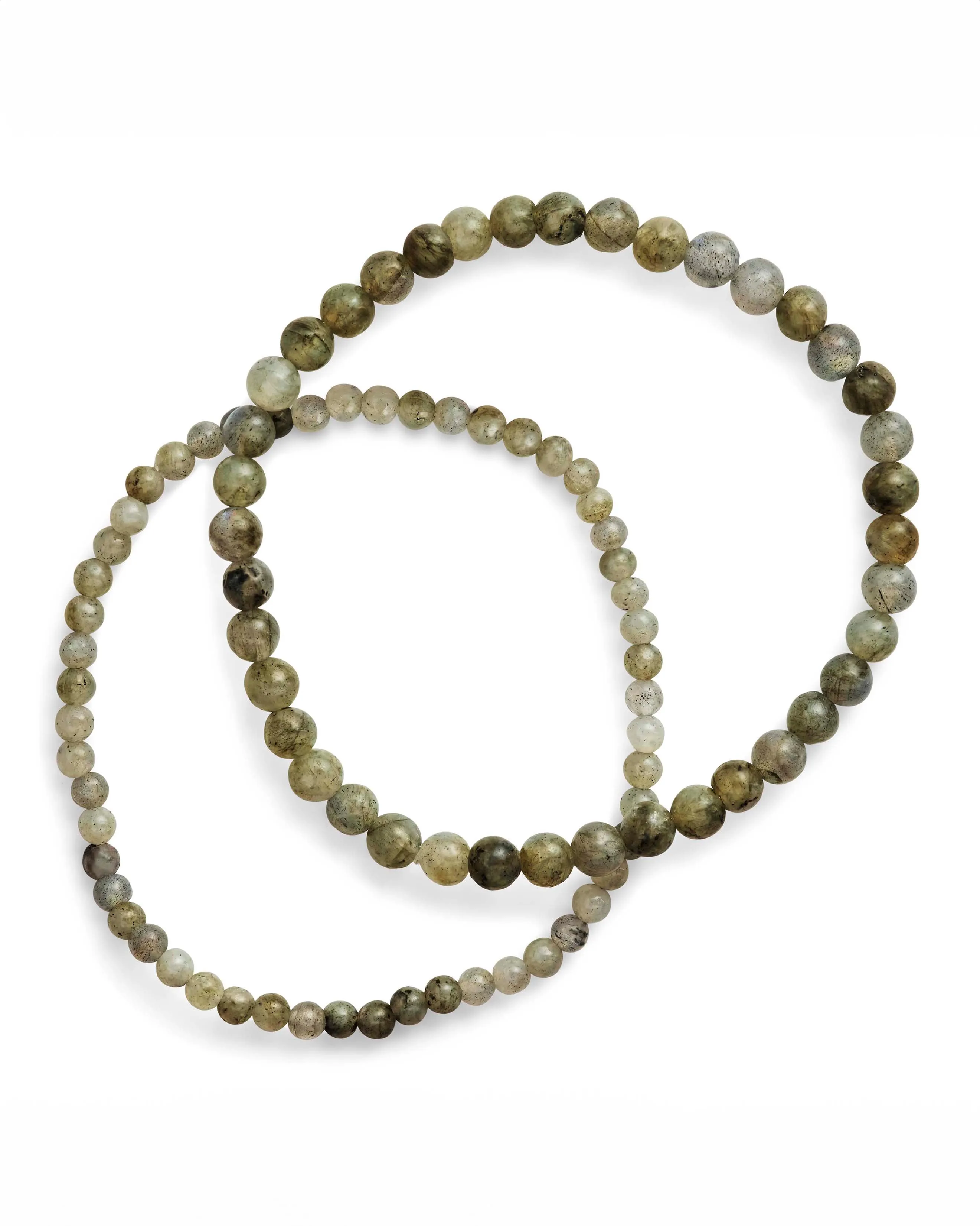 Stone Beaded Stretch Bracelet Set of 2