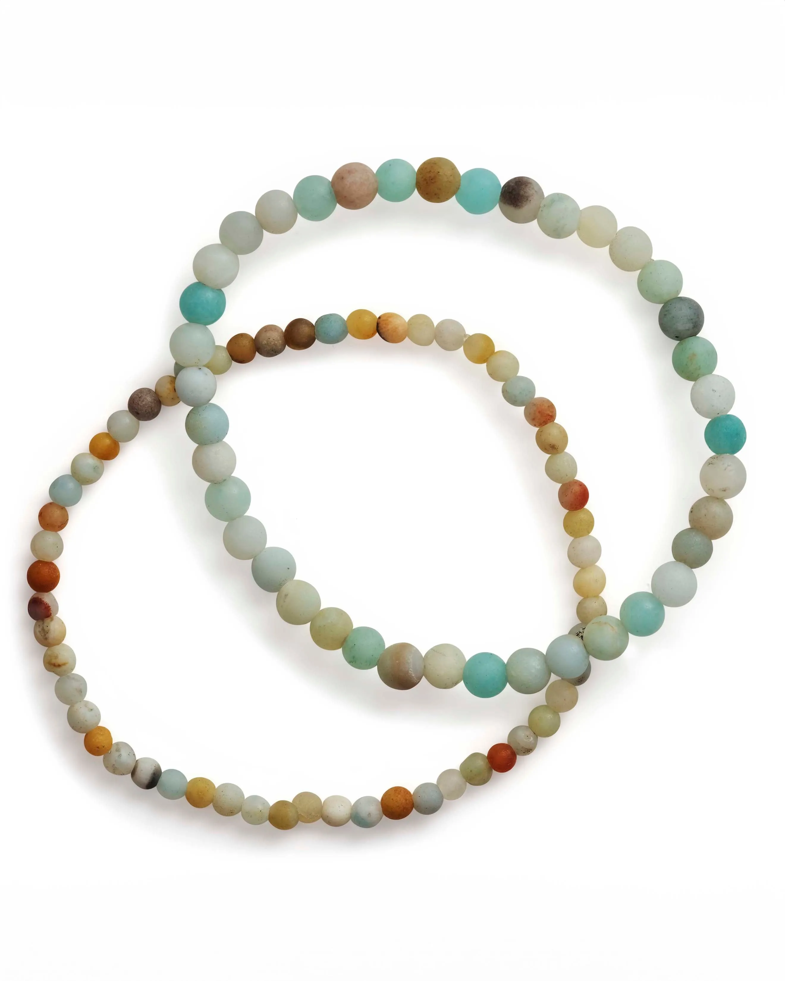 Stone Beaded Stretch Bracelet Set of 2