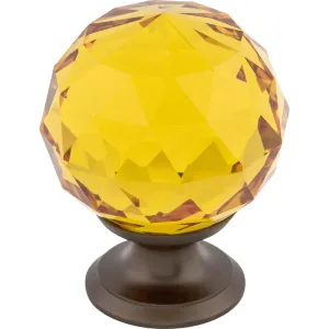 Top Knobs TK112 Amber Crystal Knob 1 3/8 Inch