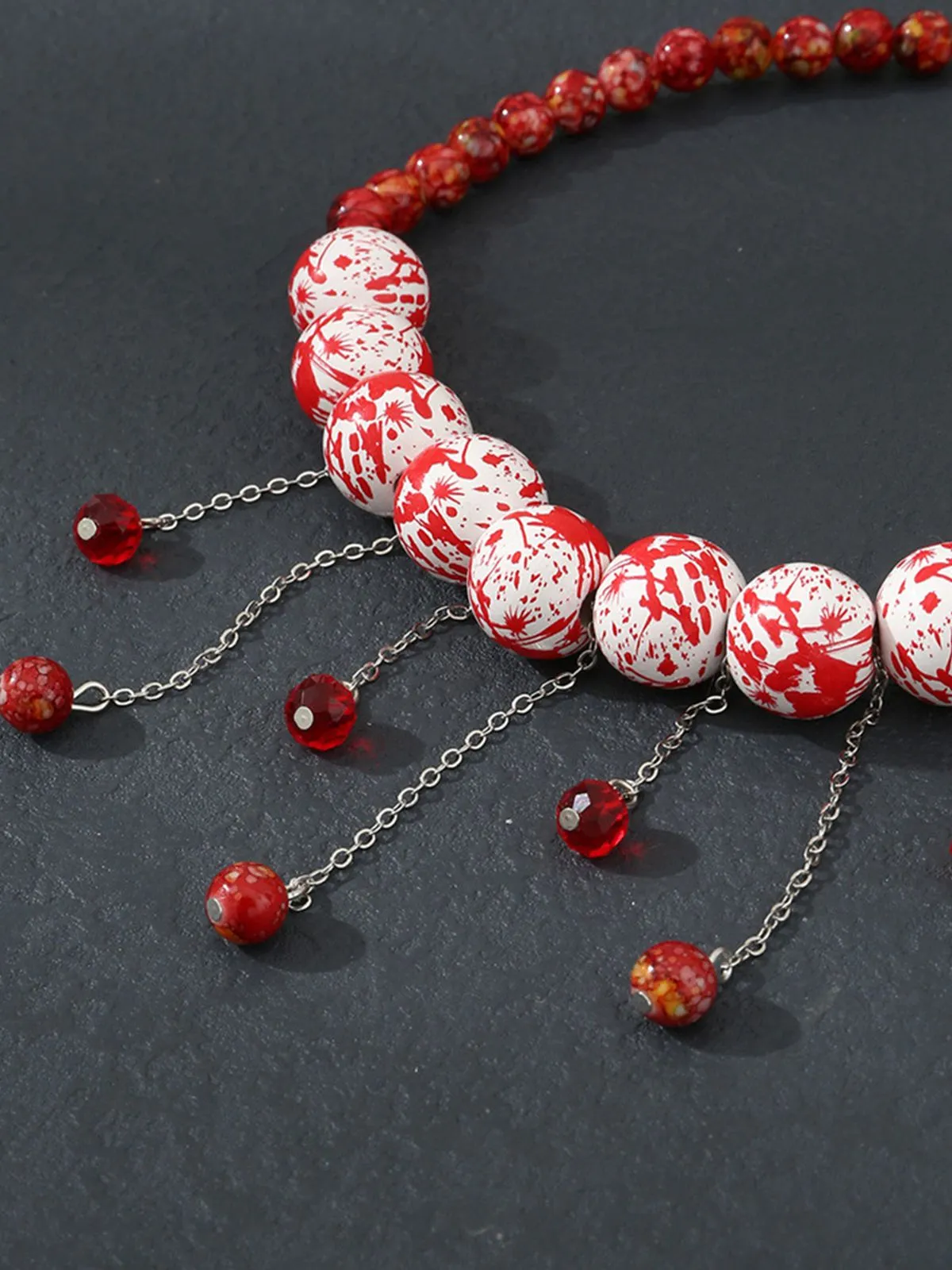 White Halloween Blood Gothic Necklace