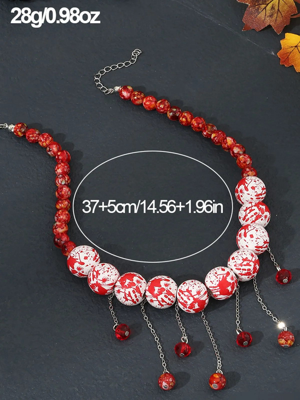 White Halloween Blood Gothic Necklace